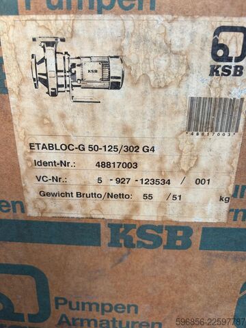 Water pump KSB ETABLOC-G 50-125/302 G4 pompa odśrod KSB ETABLOC-G 50-125/302 G4 pompa odśrod