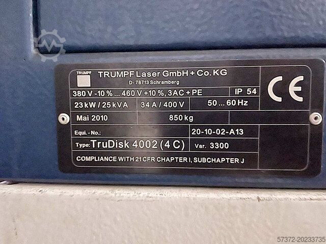 Lézerforrás Trumpf TruDisk 4002 (4C)