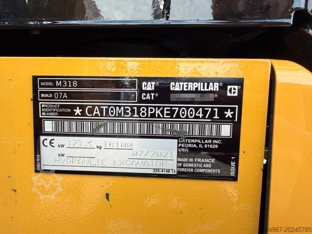Excavadora móvil CATERPILLAR M318 NEW GEN OQ65 ZS Klima 180° TOP