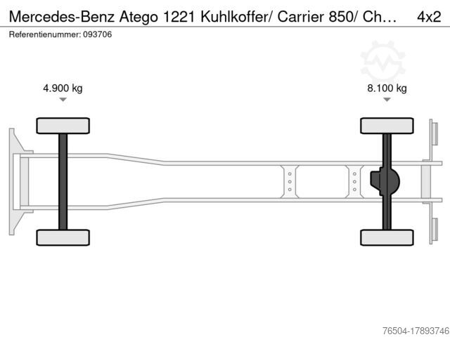 การขนส่งแช่เย็น/แช่แข็ง Mercedes-Benz Atego 1221 Kuhlkoffer/ Carrier 850/ Chereau/ AT...