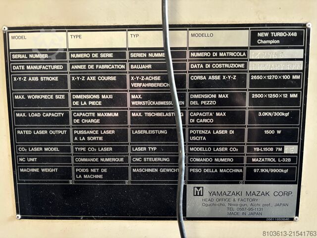 Laser rezalni stroj Mazak NTX-48