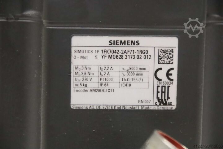 Servo motor Siemens 1FK7042-2AF71-1RG0