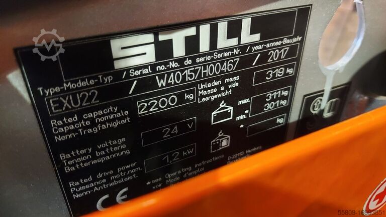 Electric Pallet Truck Still EXU22 // 2580 Std. // Elektro