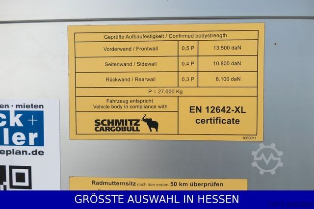 Auflieger mit Pritsche & Plane SCHMITZ CARGOBULL Mega Varios 3,05m Innen neue Plane ¤395.-mt