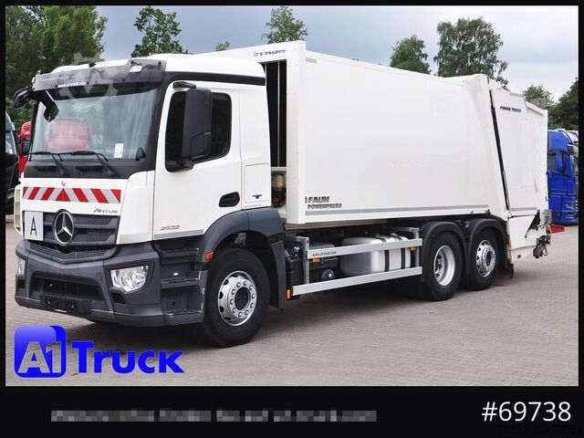 Camión de la basura MERCEDES-BENZ Antos 2532 Faun Powerpress II Zöller Detla 2301,