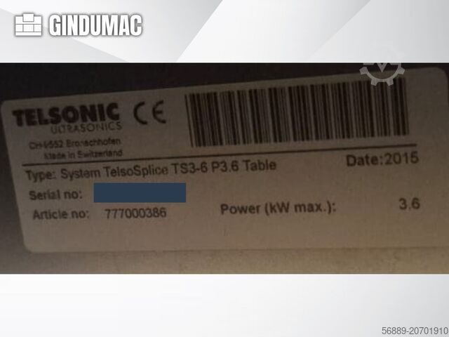 Mesin pengolah plastik TELSONIC TelsoSPlice TS3-6 P3.6 Table
