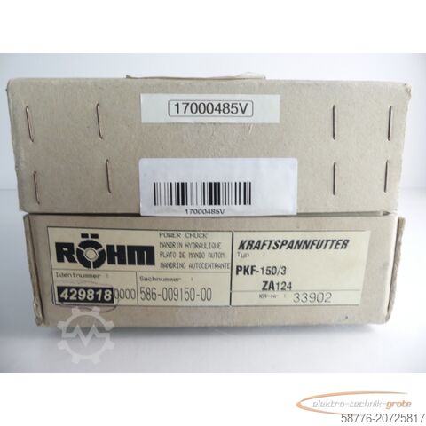 Componente Röhm Röhm PKF-150/3 ZA124 3-Backenspannfutter SN: 586-009150-00 - ! -