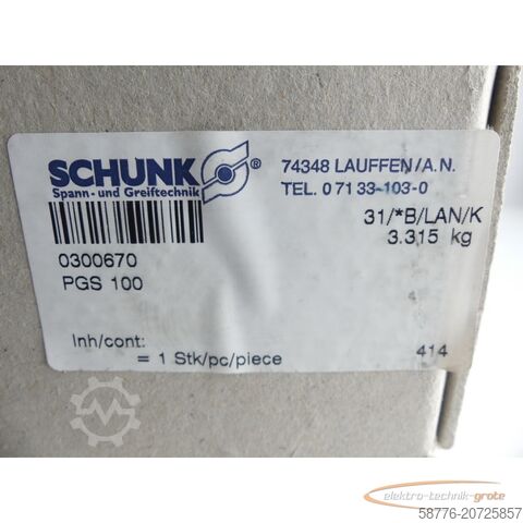 Schunk komponentas Schunk PGS100 Hub 6mm Tandem Kraftspannblock  ! -