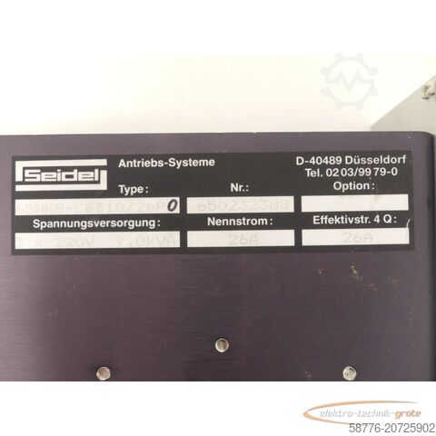 Seidel Komponente Seidel 65WKS-CE310/26-P0 Servoverstärker SN:650232388