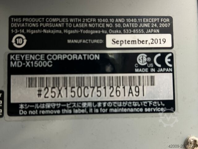 Ženklinimo lazeris Keyence MD-X1500 C