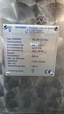 Macchina per la lavorazione della carne Korimat Druckkochkessel Autoklav KA-240