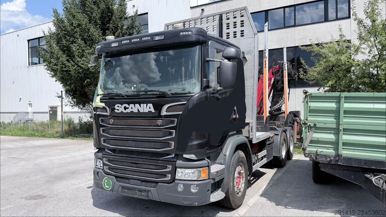 Tomruk kamyonu SCANIA R490 6x4 Holzlkw mit Epsilon Kran Bj 2017