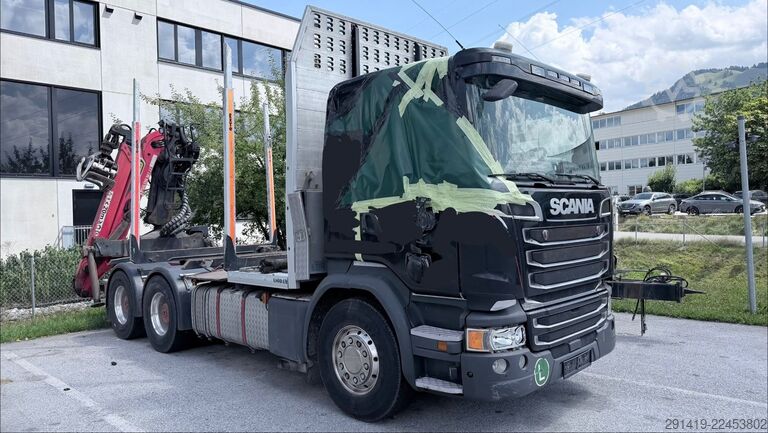 Tomruk kamyonu SCANIA R490 6x4 Holzlkw mit Epsilon Kran Bj 2017
