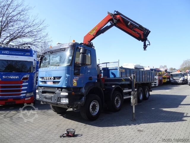 د ډمپ ټرک Iveco Trakker AD340T41 8X4 Kipper Kran Palfinger 23002