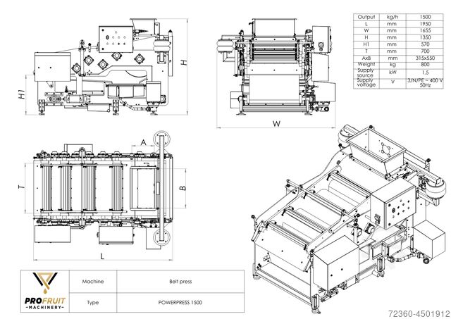 Presa za kaiš ProFruit Machinery POWERPRESS 1500