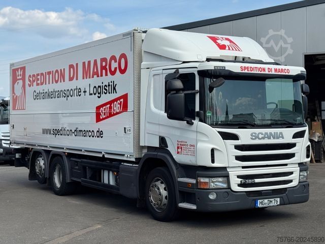 Camión de bebidas SCANIA P 320 / LBW / 2x AHK / LENKACHSE / 18 PAL
