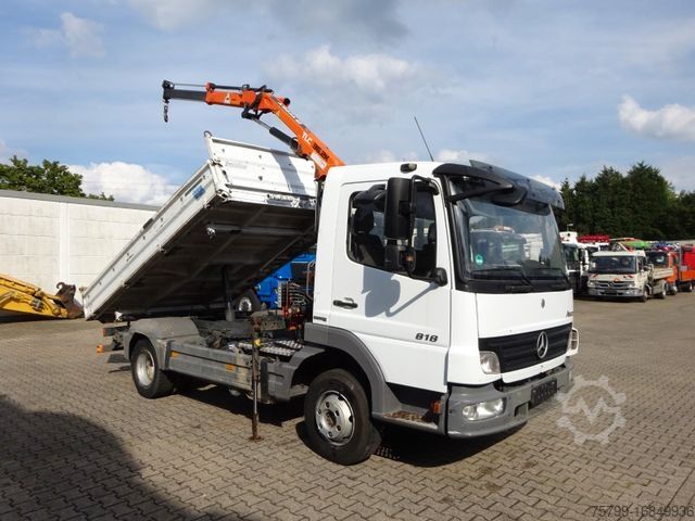 Трехсторонний самосвальный фургон MERCEDES-BENZ 818 Atego MEILLER 3Skipper + Terex 36.2 Kran 4x2