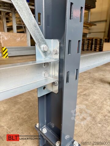 Utkragende stativ for tungt stativ for lange varer ca. 4 lfm. Kragarmregal H: 400cm ,Fuß +3 650 kg Belastung pro Arm , Langgutregal