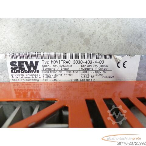 SEW komponents SEW-EURODRIVE Eurodrive MOVITRAC 3030-403-4X Frequenzumrichter SN: 19996
