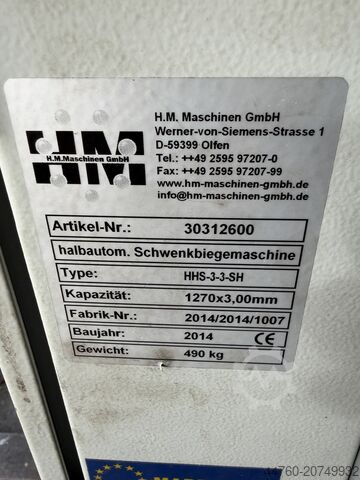 Plegadora por segmentos HM HHS - 3- 3-SH