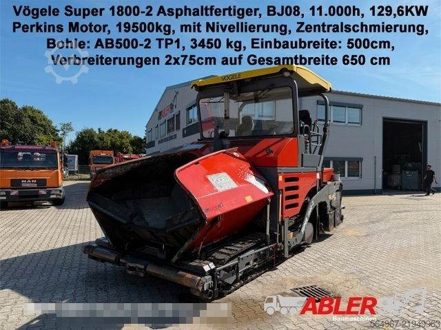 डामर मिक्चरिंग प्लांट VÖGELE Super 1800-2 Nivellierung 650cm Arbeitsbreite