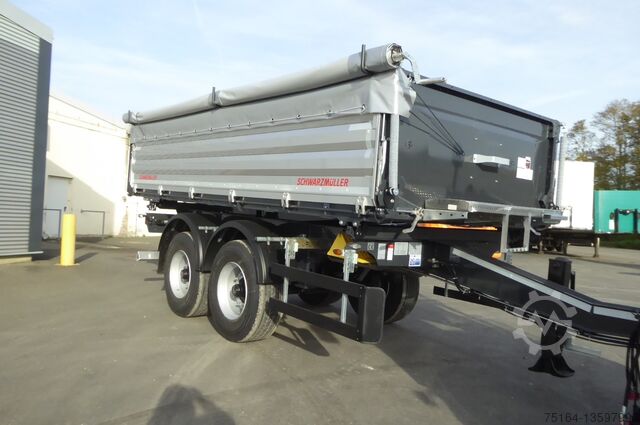 Tipper sa 3 strane Schwarzmüller Tandem-Kippanhänger bündig, Plane, Zurrringe