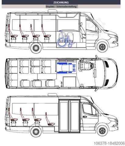 Minibus MERCEDES-BENZ Sprinter EV Novus Cityline Sitzplätze 13 +2Klap
