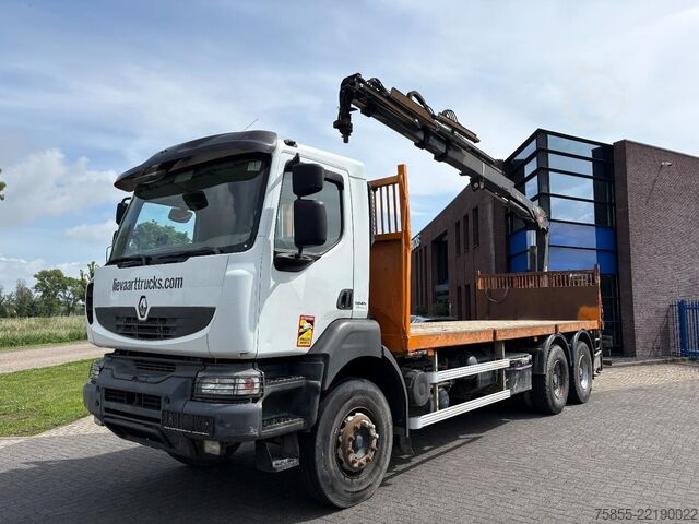 Trailer til platform Renault Kerax 380 6x4 Full Steel / Hiab 166B-3 / Remote...