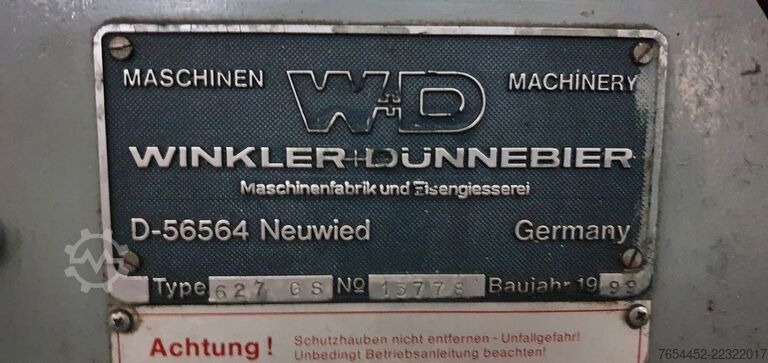 Envelope folding machine for single sheet production Winkler + Dünnebier 627 GS