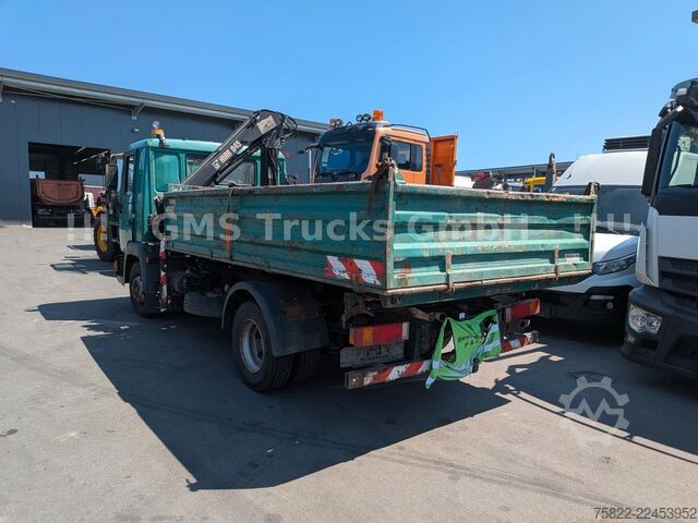Camion-benne tricar MAN 8-174 / Hiab 045 Kran / Kipper Meiler