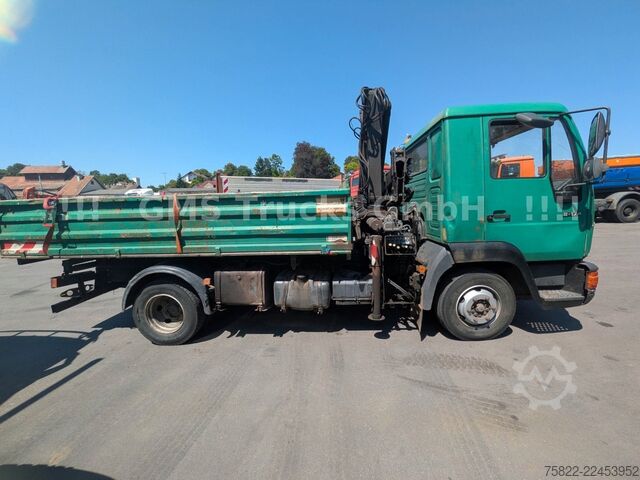 Camion-benne tricar MAN 8-174 / Hiab 045 Kran / Kipper Meiler