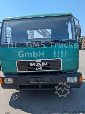 Camion-benne tricar MAN 8-174 / Hiab 045 Kran / Kipper Meiler