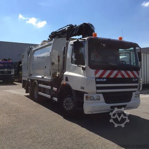 Müllwagen DAF CF 75 250 FAN + Geesink garbage + Krane HIAB 195