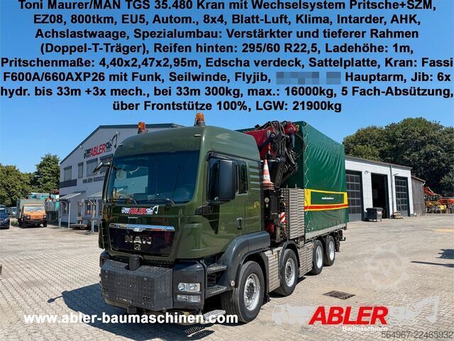 मानक ट्रैक्टर यूनिट MAN TGS 35.480 Kran mit Wechselsys. SZM