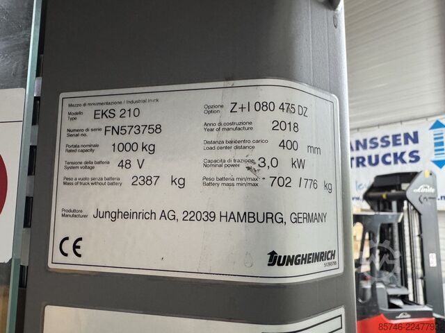 EKS 210 - Trådføring!! Tillykke!! DOBBELT styring!! Triplex FFL JUNGHEINRICH EKS 210 - Wire Guidance !! PSA !! DOUBLE steering !! Triplex FFL