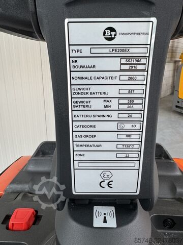 LPE 200 * Atex EX * Pyroban 3D / Zona 22 !! Baterai BARU !! TOYOTA LPE 200 * Atex EX * Pyroban 3D / Zone 22 !! NEW battery !!