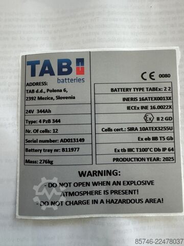 LPE 200 * Atex EX * Pyroban 3D / Zona 22 !! Baterai BARU !! TOYOTA LPE 200 * Atex EX * Pyroban 3D / Zone 22 !! NEW battery !!