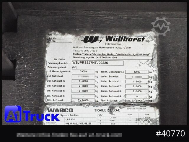 냉장 세미트레일러 SCHMITZ Wüllhorst Vector 1950  560h !! Lenkachse Rolltor,