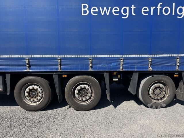 נגרר חצי פתוח עם ברזנט Schmitz Cargobull SCS 24 Varios Hubdach Staplerhalterung Lenkachse