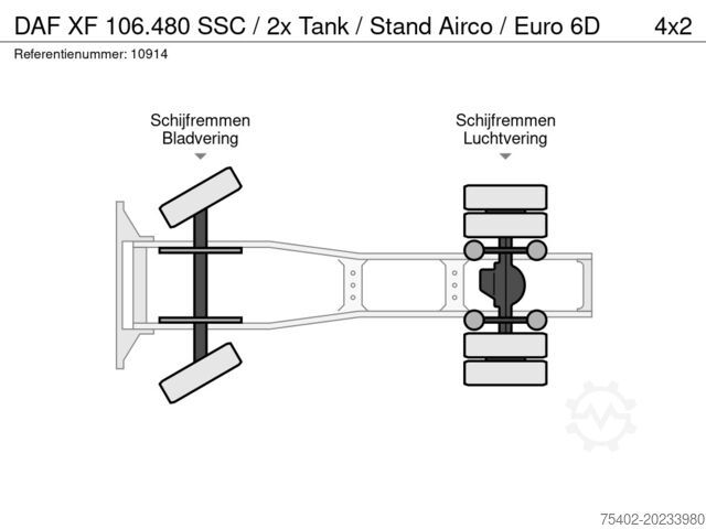 Standard-SZM DAF XF 106.480 SSC / 2x Tank / Stand Airco / Euro 6D