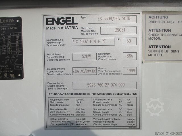 Máy ép phun nhựa ENGEL (SPARE PARTS) ES 330 H / 50 V (3445)