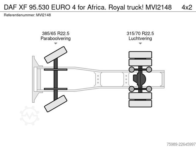Standard tractor DAF XF 95.530 EURO 4 for Africa. Royal truck!