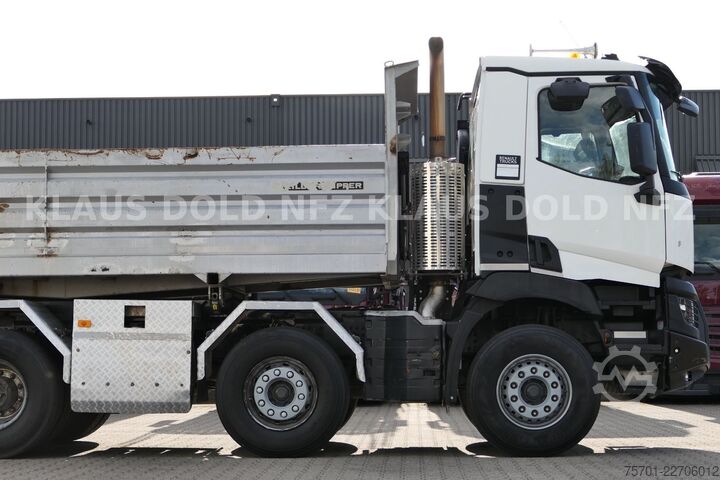 Driezijdige kipper RENAULT C 520 8x4 Kipper Retarder Kamera Euro 6