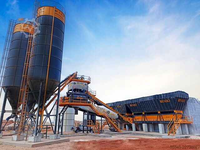 Pabrik pencampur beton / pabrik beton FABO Concrete Batching Plant 180 m3 Compact Concrete Batching Plant
