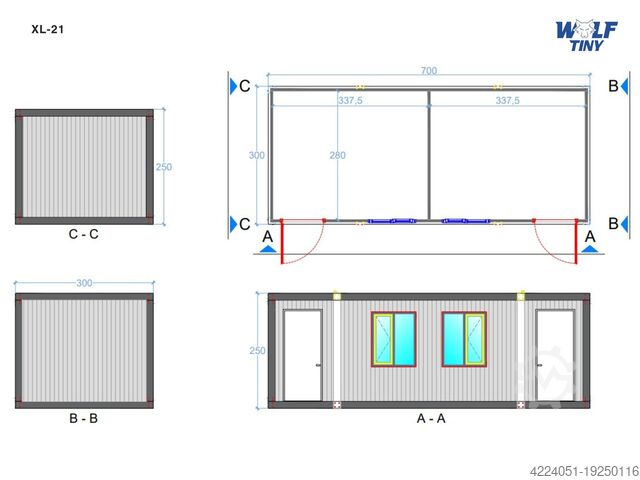 житловий контейнер Wolf Tiny Bürocontainer | Wohncontainer XL-21
