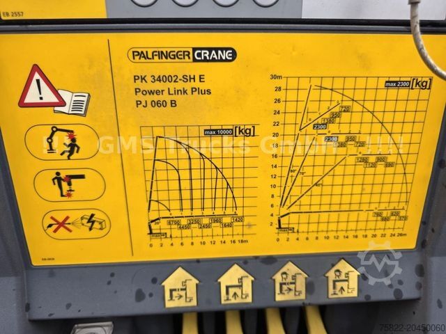 Jeřáb na nákladním automobilu MAN TGS / NUR149km / 31m Palfinger Kran PK 34002+Jib