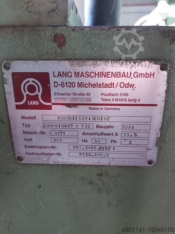 เครื่องดัดท่อ Lang Maschinenbau Rohrbiegemaschine Uni gigant133