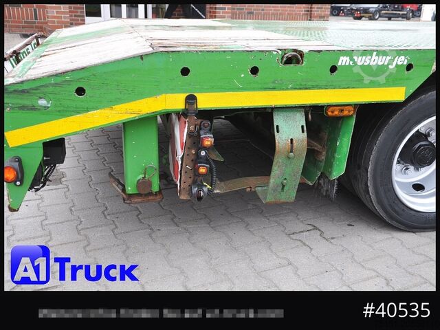 Low loader semitrailer MEUSBURGER MTS-4, Mega, 2x Lenkachse, Liftachse, Tele 4000mm