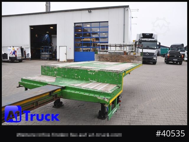 Low loader semitrailer MEUSBURGER MTS-4, Mega, 2x Lenkachse, Liftachse, Tele 4000mm