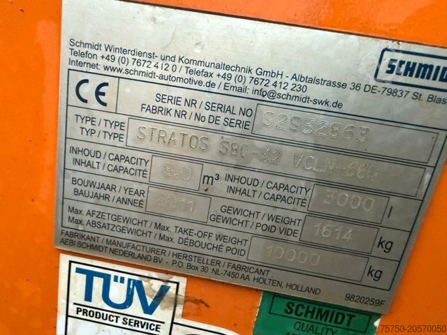 Camion scarrabile SCHMIDT Edelstahl Salzstreuer S80-42  8 cbm Winterdienst